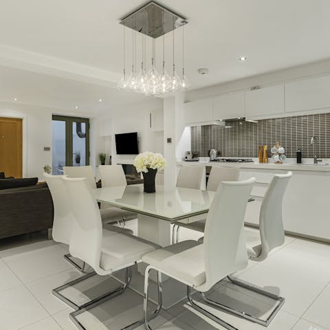 Share delicious family meals at the elegant dining table