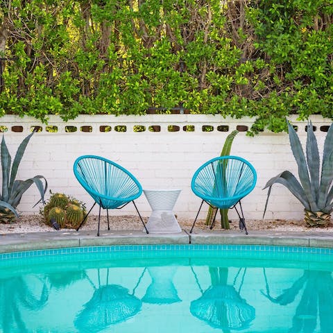 Sink into the saltwater pool and cool off with a gentle swim