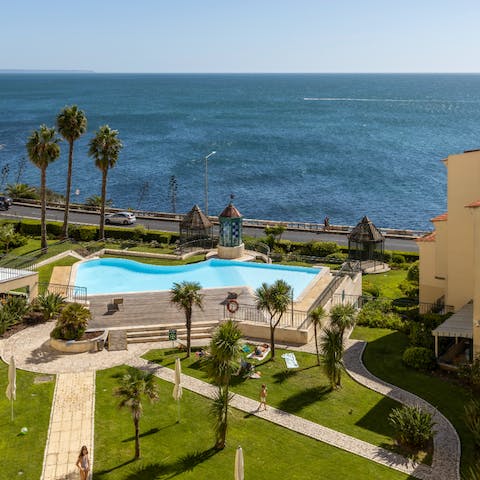 Take a refreshing dip in the swimming pool when the temperature rises