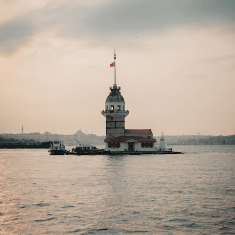 Gaze out at the Maiden's Tower from Üsküdar's shimmering coastline