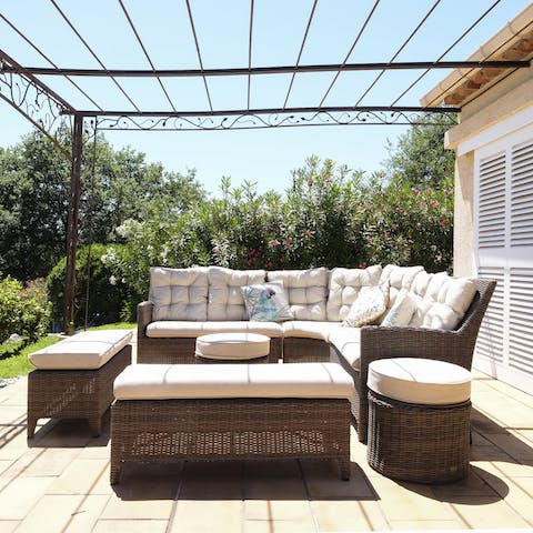 Idle away the sunny afternoons on the terrace