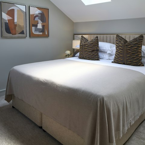 Wake up to sunlight streaming through the skylights