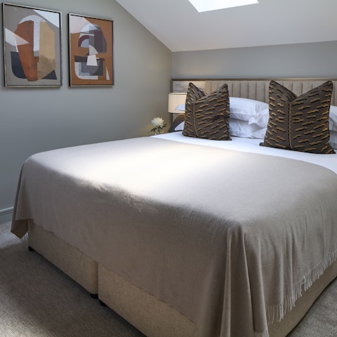 Wake up to sunlight streaming through the skylights