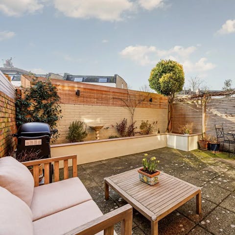 Spend sunny days sipping wine on the patio