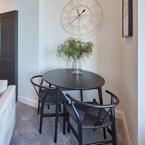 Sit down to a sunny breakfast in the dining nook before setting off for a day of exploring