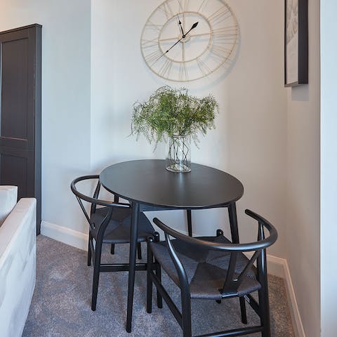 Sit down to a sunny breakfast in the dining nook before setting off for a day of exploring