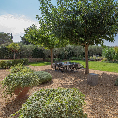 Enjoy a candlelit feast in the lavender-filled gardens
