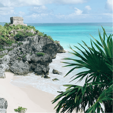 Find bliss on the beaches of Tulum – a short drive or cycle away