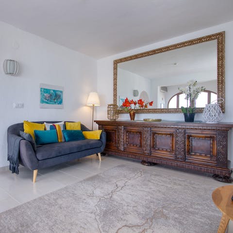 Relax with a book in the stylish living room