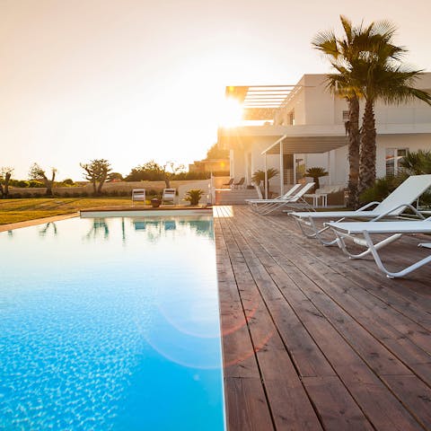 Soak up the Sicilian sunshine in the private pool