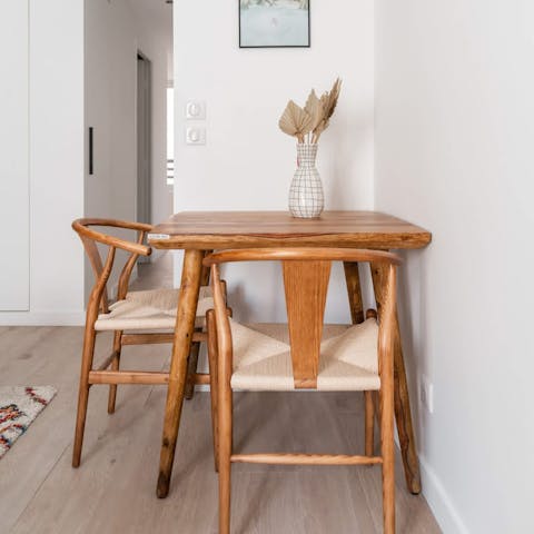 Fuel up on café and croissants in the dining nook before a day of exploring