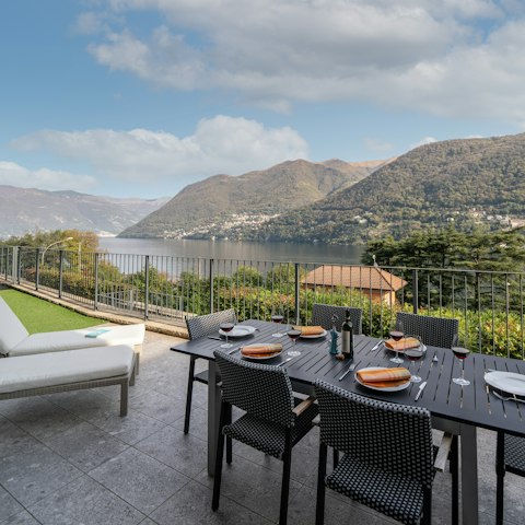 Dine alfresco on the terrace and admire the vistas