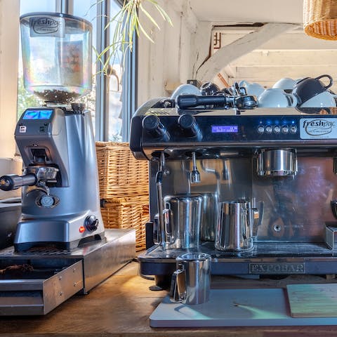 Grind your own beans and make use of the professional coffee machine