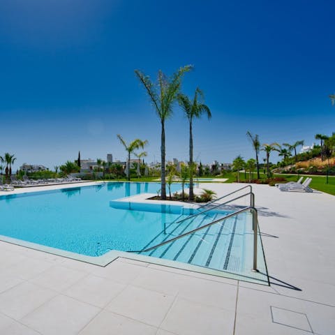 Make poolside lounging here your only firm plan for the day