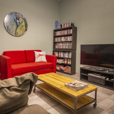 Enjoy a movie night in and let your children choose from the DVD library