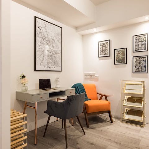 Set up a stylish remote working station