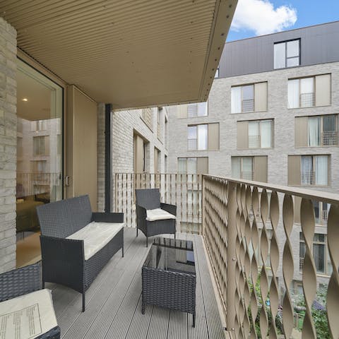 Relax in the summer sunshine on the private balcony, the perfect spot to savour a morning coffee