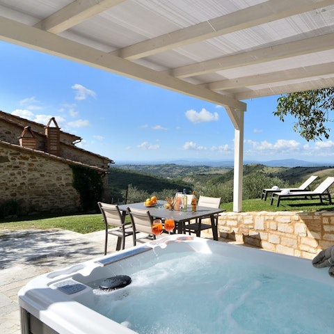 Relax in the private hot tub – the ultimate way to unwind