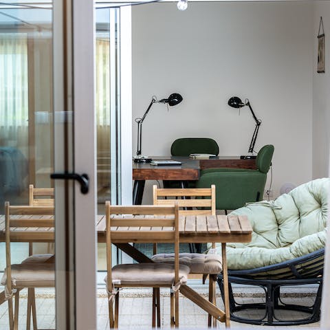 Gather for alfresco meals and share a bottle of Vinho Verde on the sunny terrace