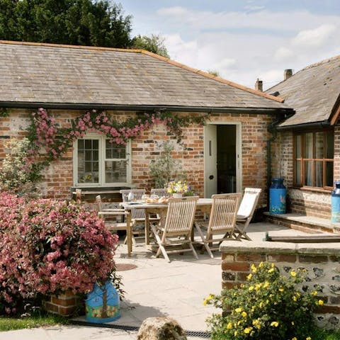 Wind down with evening drinks on the private patio