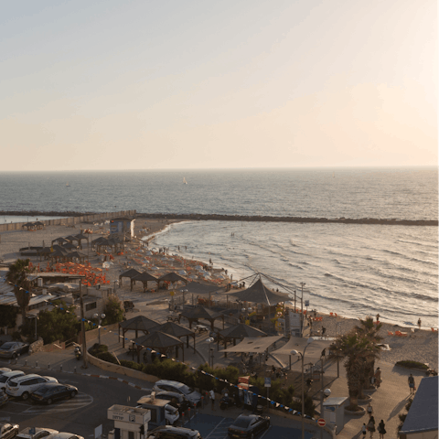 Pack your swimming costume and wander over to Metzitzim Beach in just over five minutes