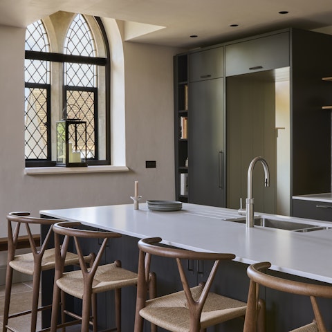 Start your day with breakfast beneath arched windows