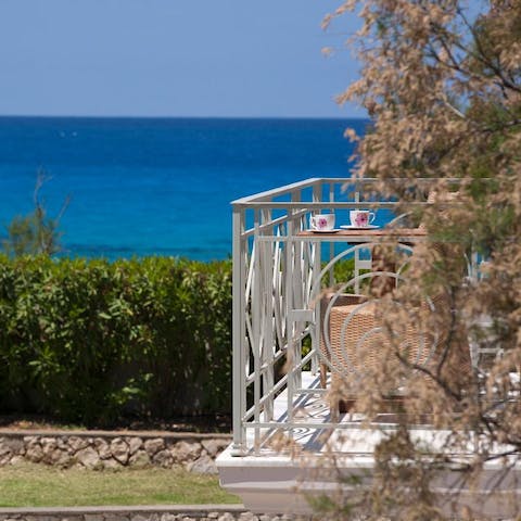 Start your day with a fresh Greek coffee on the balcony