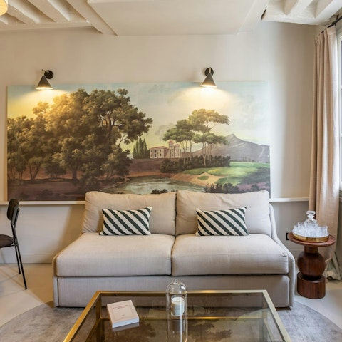 Relax on the sofa after a busy day exploring the City of Light