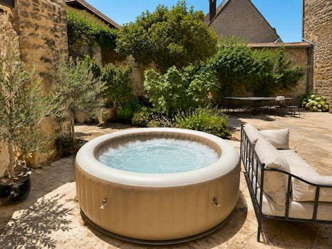 Wind down with a soak in the hot tub