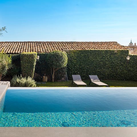 Cool off in the saltwater infinity pool