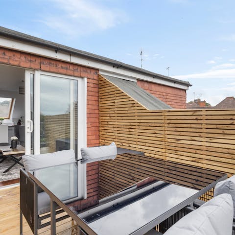 Dine alfresco on the terrace on sunny evenings
