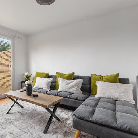 Curl up with a cuppa on the comfy sofa