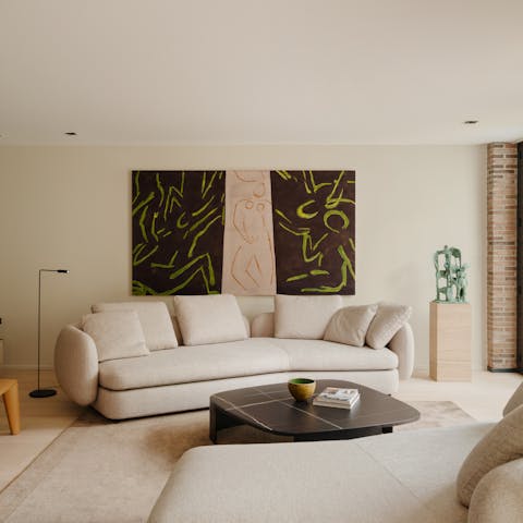 Treat yourself to a glass or two of honey wine in the stylish living room