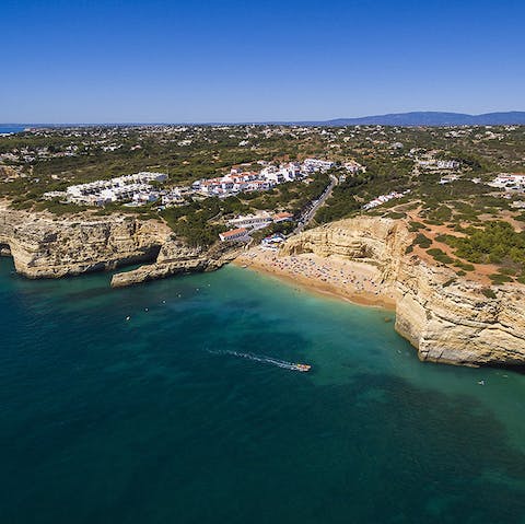 Take the short walk down to Benagil Beach and explore it's incredible sea cave