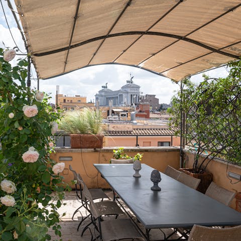 Admire the stunning views from the sprawling terrace