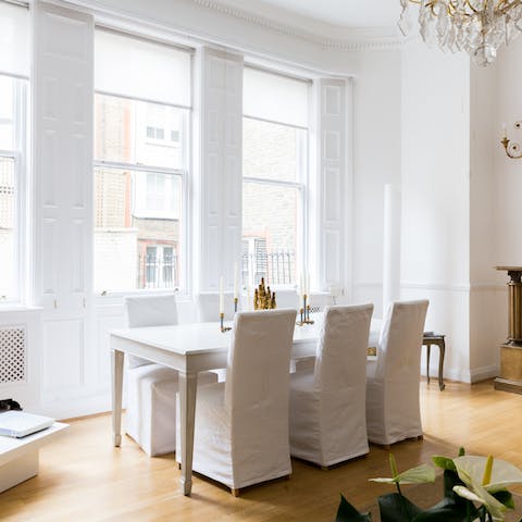 Sit down for brunch in an ornate dining area