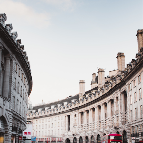 Treat yourself to a shopping trip on Regent Street – just a fifteen–minute walk away