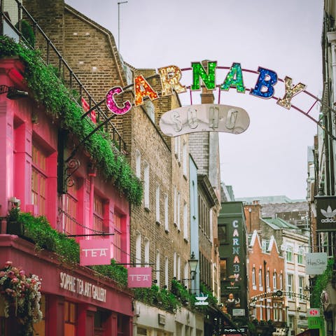 Enjoy the boutique shopping and eclectic restaurants of Carnaby Street