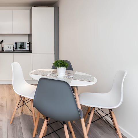 Gather around the dining table for breakfast