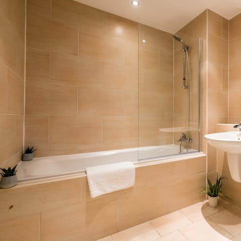 Soak in the tub after a day exploring