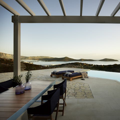 Dine alfresco and drink in those wonderful sea views