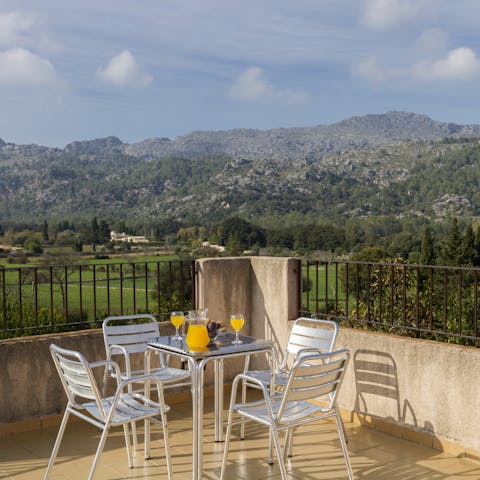 Start your day with breakfast on the sun terrace