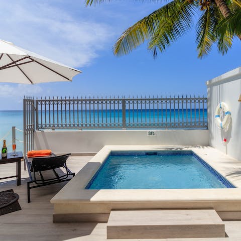 Dip into your plunge pool if the heat gets too much