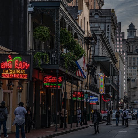 Explore New Orleans from your location near Bourbon Street