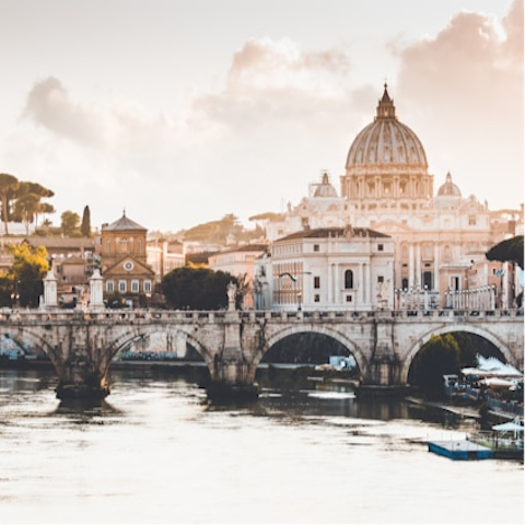 Take an hour's drive into Rome  for sightseeing