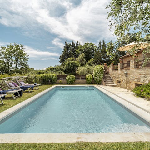 Take a dip in the pool on sunny afternoons