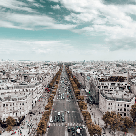 Travel three Metro stops to shop on the Champs-Élysées