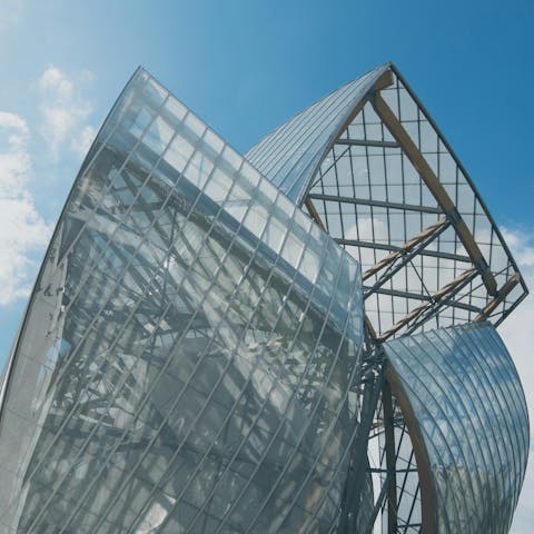 Catch the latest exhibition at Fondation Louis Vuitton, an eleven-minute walk away