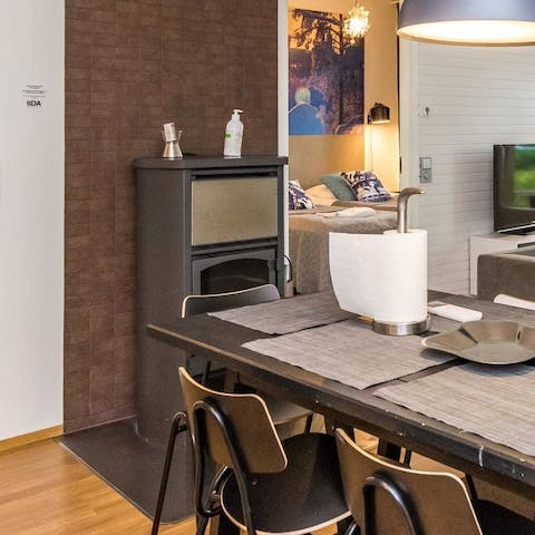 Light the stove to keep the apartment warm in winter