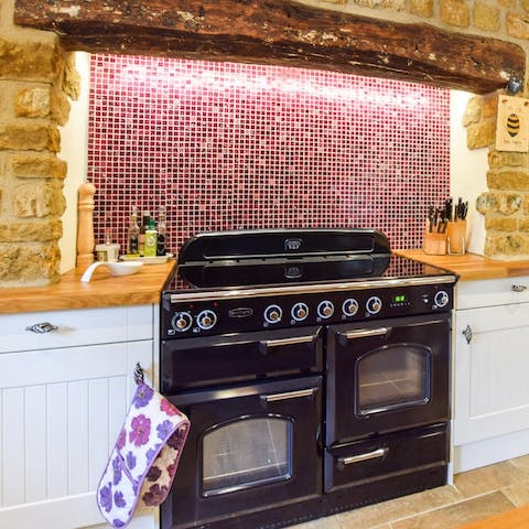 Cook up a feast in the country-style kitchen